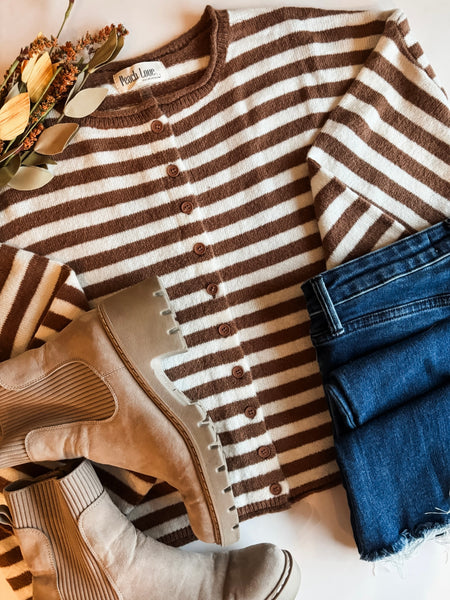 Wrenlie Stripe Knit Cardigan