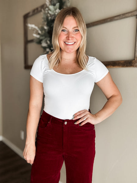 Lele Scoop Neck Top - White