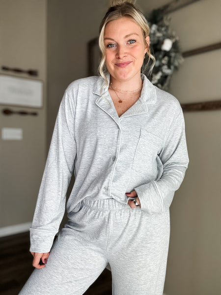Laila Pajama Set - Heather Grey
