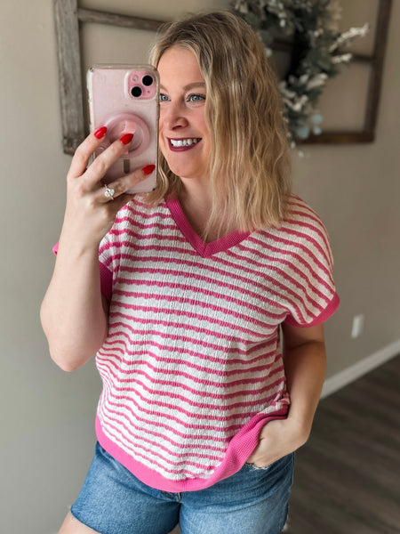 PREORDER Zellie Textured Contrast Top