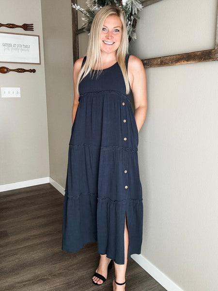 Toia Tiered Side Button Dress