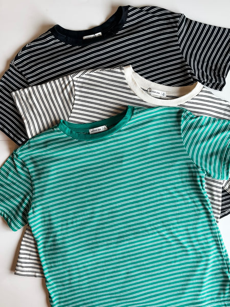 Jensen Stripe Basic Tee - Beige
