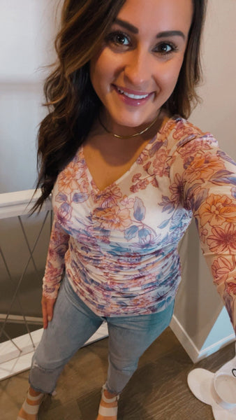 Freda Floral Ruched Top