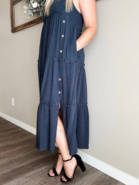 Toia Tiered Side Button Dress
