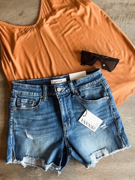 Myla Frayed Hem Denim Shorts