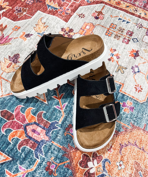 Jazmin Chunky Slip On Sandal - Black