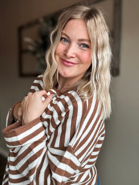 Wrenlie Stripe Knit Cardigan