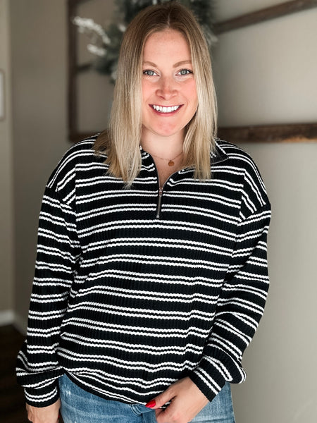PREORDER Wynn Stripe Zip Pullover