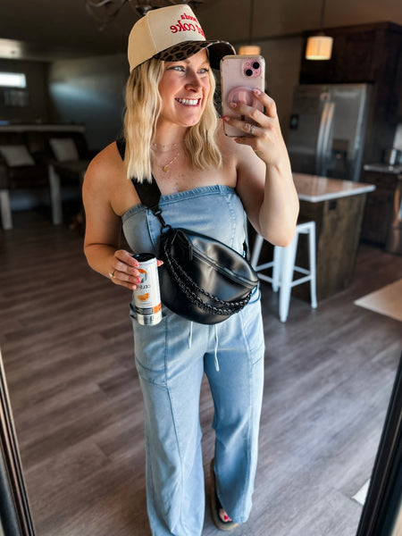 Odessa Washed Strapless Jumpsuit