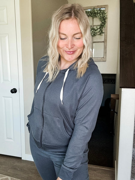 Skye Hacci Lounge Zip Jacket - Ash Grey