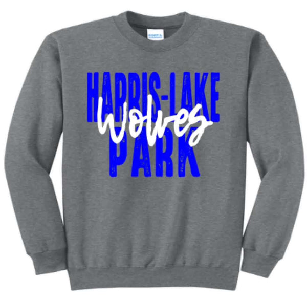 PREORDER Spiritwear Crewneck Sweatshirt - Harris-Lake Park Wolves