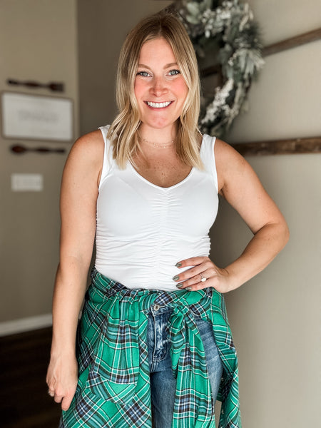 Wellesley Plaid Button Down Top