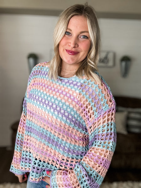 Easy Breeze Open Knit Sweater - SIZE MEDIUM