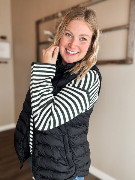 PREORDER Lyra Stripe Henley Sweater