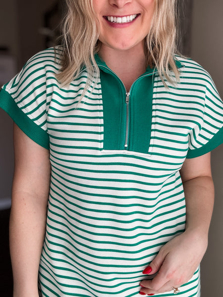 PREORDER Augusta Stripe Zip Dress