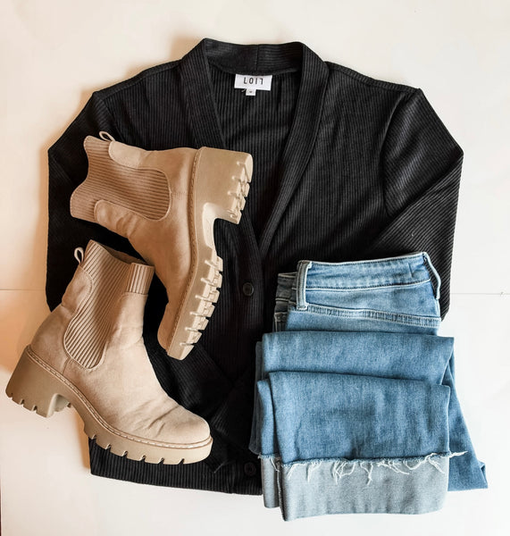 Callan Ribbed Button Down Cardigan