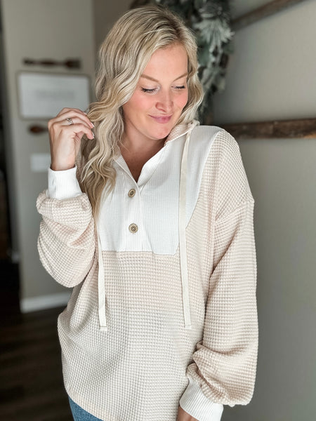 PREORDER Chastain Waffle Knit Hoodie