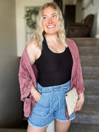 Whiskey Rose Textured Kimono