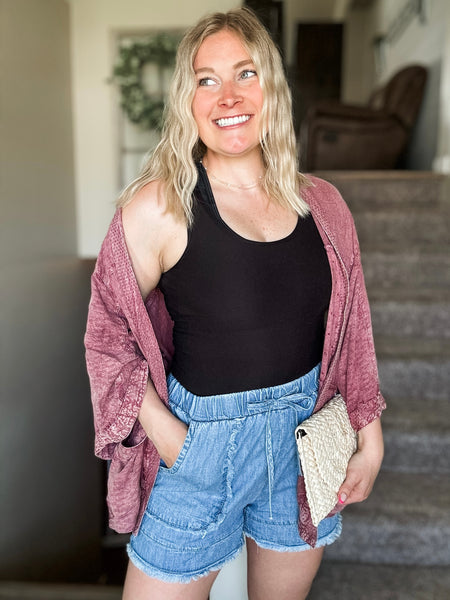 Whiskey Rose Textured Kimono