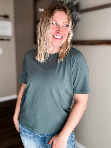 Mayden Boxy Basic Tee - Eucalyptus