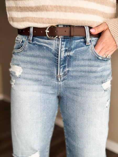 Everett Single Ring Belt - Brown