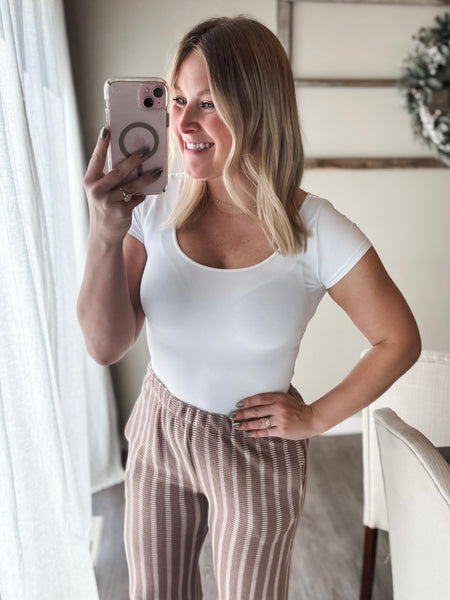 Lele Scoop Neck Top - White