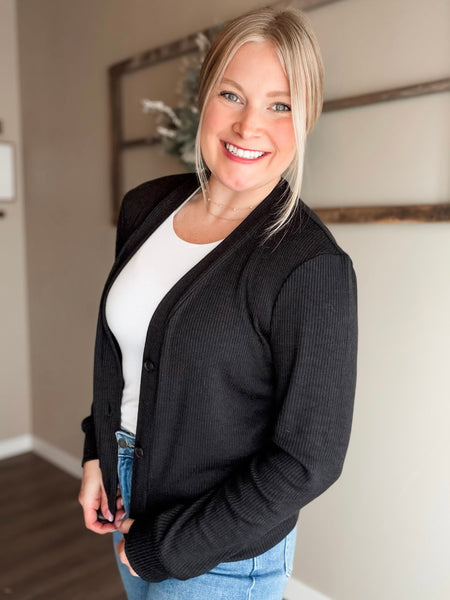Callan Ribbed Button Down Cardigan