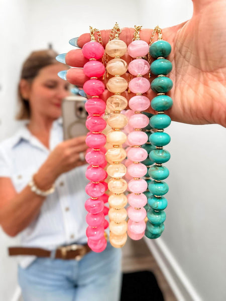 Mabli Chunky Beaded Necklace - White