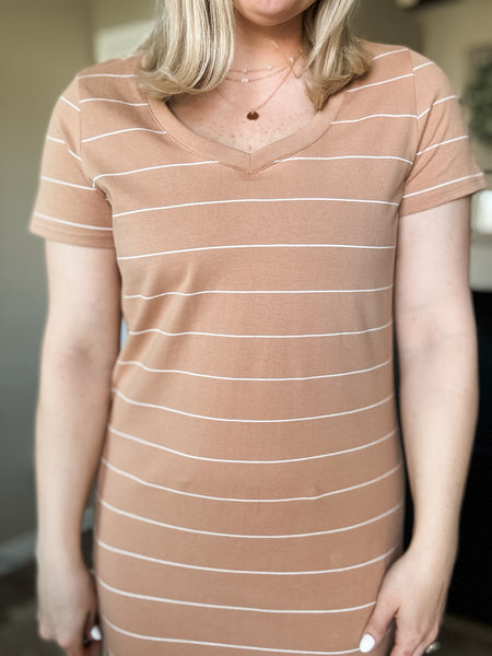 PREORDER Sydnee Striped Maxi T-Shirt Dress
