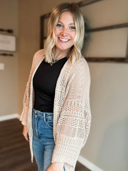 Kairi Netted Cardigan - Beige
