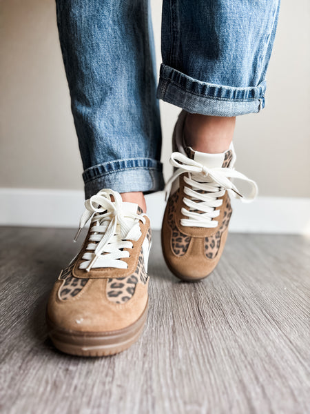 Giana Sneakers - Mocha Leopard - SIZE 9