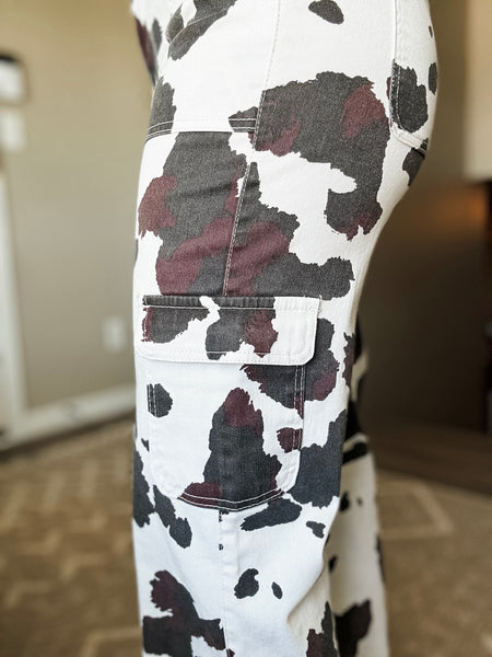 PREORDER Pasture Perfect Cow Print Denim Pant