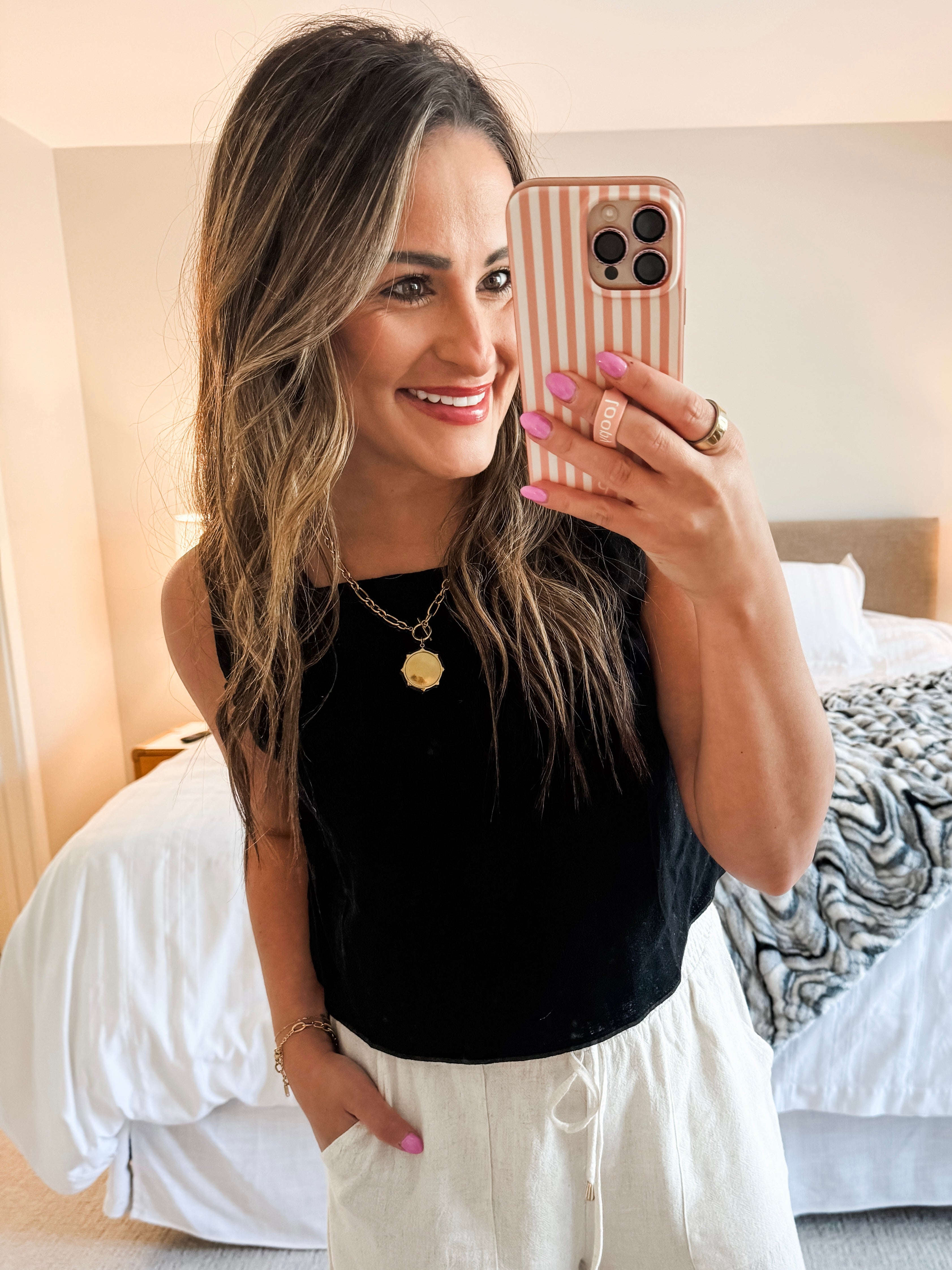 Newport Linen Square Neck Tank