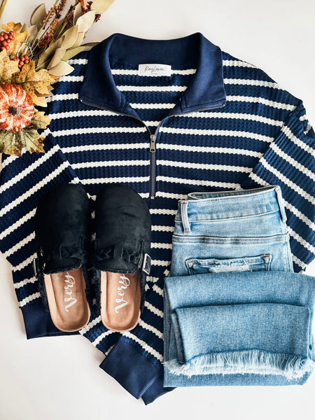 PREORDER Lively Stripe Half Zip Pullover
