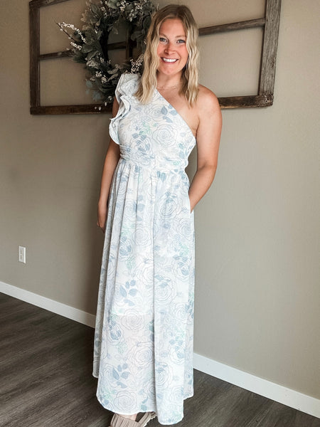 PREORDER Mireya One Shoulder Floral Dress