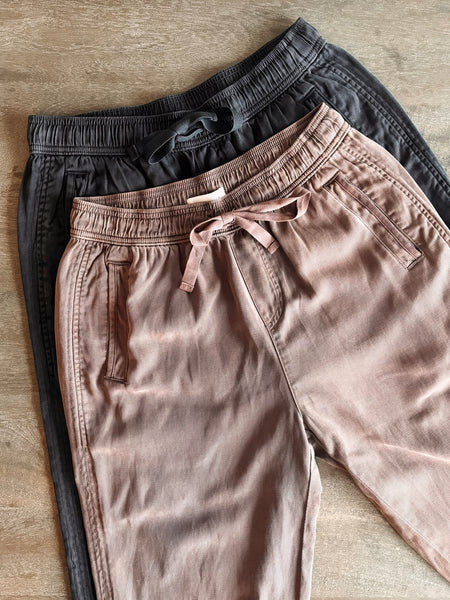 Avery Tapered Tencel Pant - Cocoa - SIZE SMALL