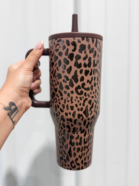 HydroJug 40 oz Traveler Tumbler - Brown Leopard