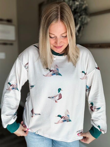 PREORDER Mallory Duck Print Pullover