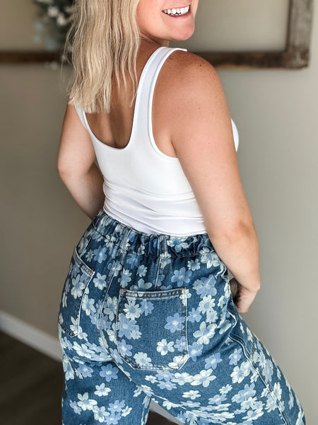 PREORDER Verbena Floral Barrel Jean
