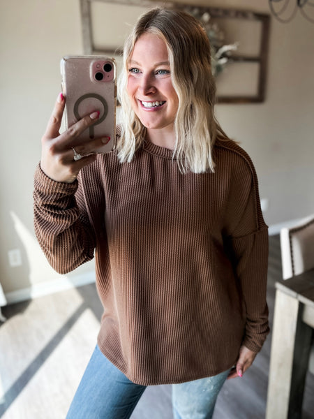 PREORDER Nori Ribbed Long Sleeve Top