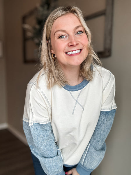 Dylan Mixed Knit Top