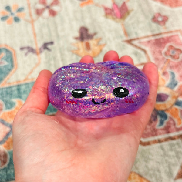 Glitter Gel Dumpling Squish - Purple