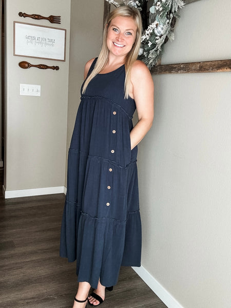 Toia Tiered Side Button Dress