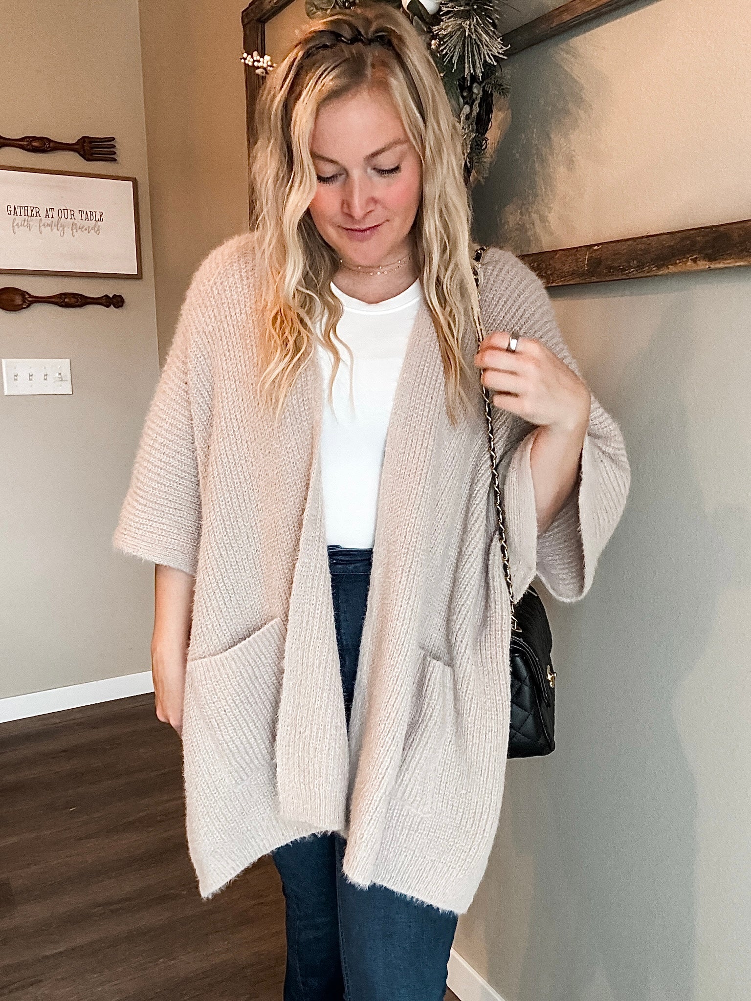 Yasmine Cozy Poncho - Beige
