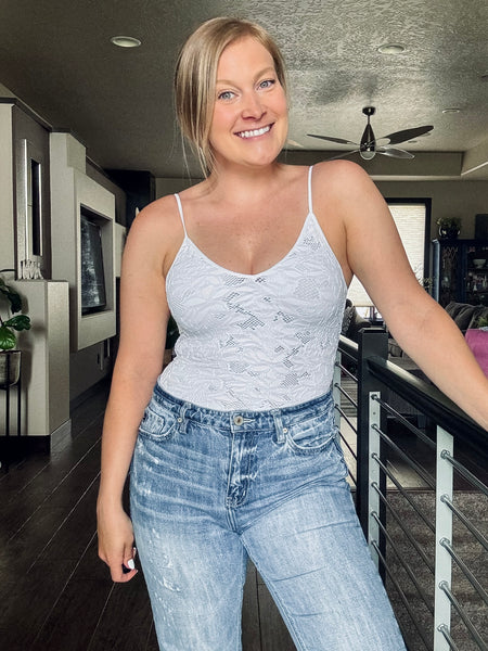 Louie Lace Bodysuit - White