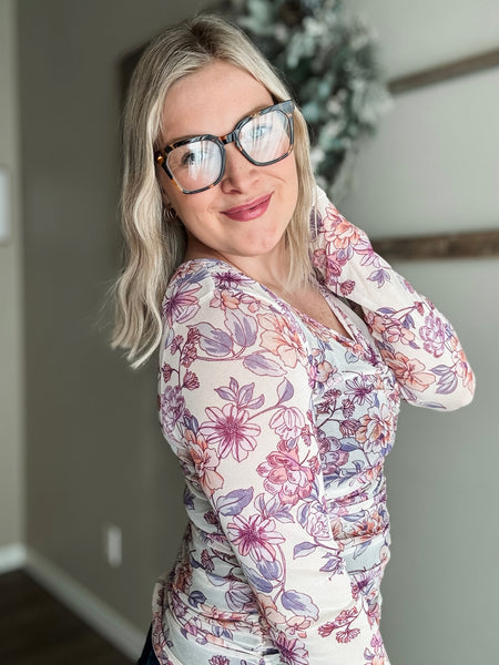 Freda Floral Ruched Top