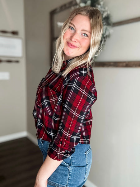 Ember Plaid Button Up