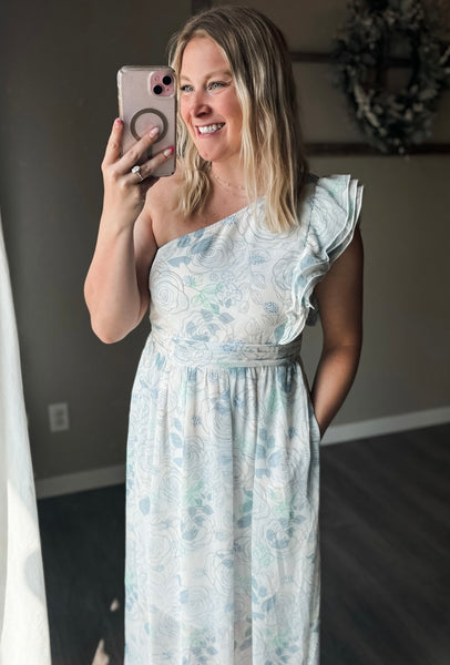 PREORDER Mireya One Shoulder Floral Dress