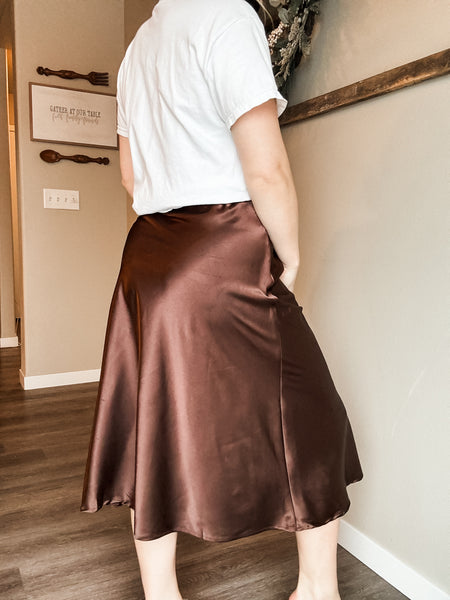 Annalea Satin Midi Skirt