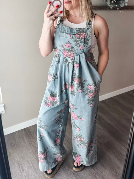 PREORDER Blushing Meadow Floral Overalls